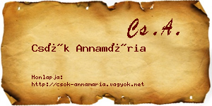 Csók Annamária névjegykártya